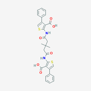 2-({5-[(3-Carboxy-4-phenyl-2-thienyl)amino]-3,3-dimethyl-5-oxopentanoyl}amino)-4-phenyl-3-thiophenecarboxylic acid