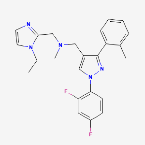 1-[1-(2,4-difluorophenyl)-3-(2-methylphenyl)-1H-pyrazol-4-yl]-N-[(1-ethyl-1H-imidazol-2-yl)methyl]-N-methylmethanamine