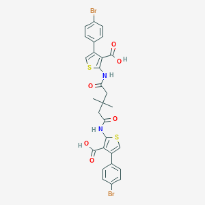 4-(4-Bromophenyl)-2-[(5-{[4-(4-bromophenyl)-3-carboxy-2-thienyl]amino}-3,3-dimethyl-5-oxopentanoyl)amino]-3-thiophenecarboxylic acid