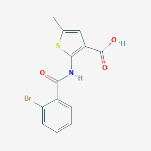 molecular formula C13H10BrNO3S B378818 2-[(2-Bromobenzoyl)amino]-5-methyl-3-thiophenecarboxylic acid CAS No. 312940-64-0
