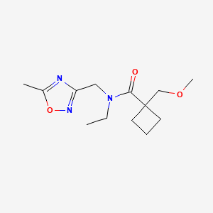 molecular formula C13H21N3O3 B3788187 N-ethyl-1-(methoxymethyl)-N-[(5-methyl-1,2,4-oxadiazol-3-yl)methyl]cyclobutanecarboxamide 