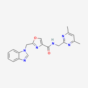 2-(benzimidazol-1-ylmethyl)-N-[(4,6-dimethylpyrimidin-2-yl)methyl]-1,3-oxazole-4-carboxamide