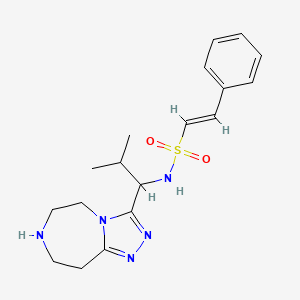 (E)-N-[2-methyl-1-(6,7,8,9-tetrahydro-5H-[1,2,4]triazolo[4,3-d][1,4]diazepin-3-yl)propyl]-2-phenylethylenesulfonamide