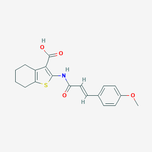 molecular formula C19H19NO4S B378821 (E)-2-(3-(4-methoxyphenyl)acrylamido)-4,5,6,7-tetrahydrobenzo[b]thiophene-3-carboxylic acid CAS No. 312940-84-4
