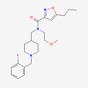 molecular formula C23H32FN3O3 B3788212 N-{[1-(2-fluorobenzyl)-4-piperidinyl]methyl}-N-(2-methoxyethyl)-5-propyl-3-isoxazolecarboxamide 