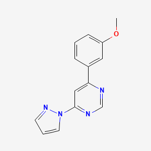 molecular formula C14H12N4O B3788219 4-(3-Methoxyphenyl)-6-pyrazol-1-ylpyrimidine 