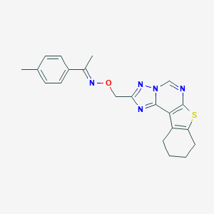 molecular formula C21H21N5OS B378823 1-(4-methylphenyl)ethanone O-(8,9,10,11-tetrahydro[1]benzothieno[3,2-e][1,2,4]triazolo[1,5-c]pyrimidin-2-ylmethyl)oxime 