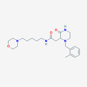 2-[1-[(2-methylphenyl)methyl]-3-oxopiperazin-2-yl]-N-(5-morpholin-4-ylpentyl)acetamide