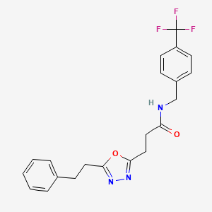 3-[5-(2-phenylethyl)-1,3,4-oxadiazol-2-yl]-N-[4-(trifluoromethyl)benzyl]propanamide