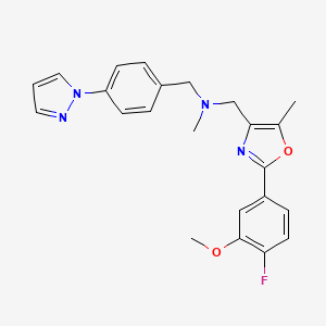 1-[2-(4-fluoro-3-methoxyphenyl)-5-methyl-1,3-oxazol-4-yl]-N-methyl-N-[4-(1H-pyrazol-1-yl)benzyl]methanamine