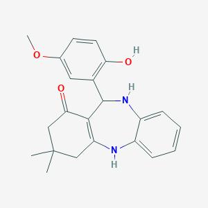 6-(2-hydroxy-5-methoxyphenyl)-9,9-dimethyl-6,8,10,11-tetrahydro-5H-benzo[b][1,4]benzodiazepin-7-one