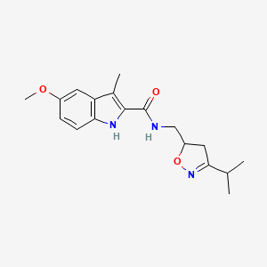 molecular formula C18H23N3O3 B3788287 N-[(3-isopropyl-4,5-dihydroisoxazol-5-yl)methyl]-5-methoxy-3-methyl-1H-indole-2-carboxamide 