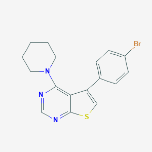 molecular formula C17H16BrN3S B378829 5-(4-Bromophenyl)-4-(1-piperidinyl)thieno[2,3-d]pyrimidine CAS No. 342595-61-3