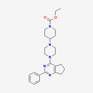 ethyl 4-[4-(2-phenyl-6,7-dihydro-5H-cyclopenta[d]pyrimidin-4-yl)piperazin-1-yl]piperidine-1-carboxylate