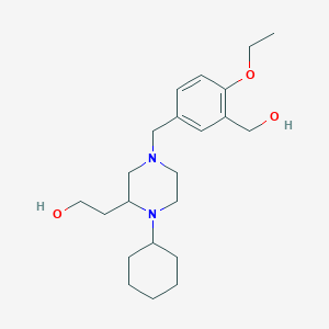 molecular formula C22H36N2O3 B3788299 2-{1-cyclohexyl-4-[4-ethoxy-3-(hydroxymethyl)benzyl]-2-piperazinyl}ethanol 