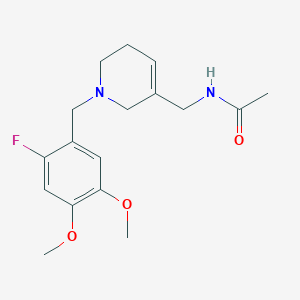 molecular formula C17H23FN2O3 B3788324 N-[[1-[(2-fluoro-4,5-dimethoxyphenyl)methyl]-3,6-dihydro-2H-pyridin-5-yl]methyl]acetamide 