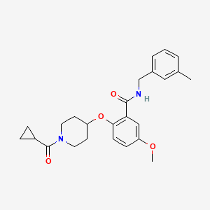 2-{[1-(cyclopropylcarbonyl)-4-piperidinyl]oxy}-5-methoxy-N-(3-methylbenzyl)benzamide