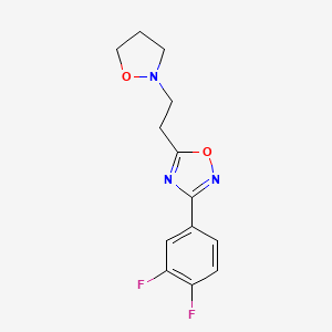 3-(3,4-Difluorophenyl)-5-[2-(1,2-oxazolidin-2-yl)ethyl]-1,2,4-oxadiazole