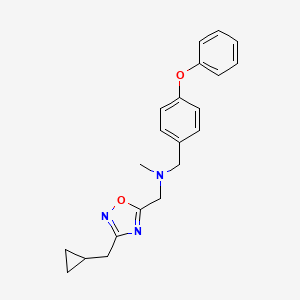 molecular formula C21H23N3O2 B3788350 1-[3-(cyclopropylmethyl)-1,2,4-oxadiazol-5-yl]-N-methyl-N-(4-phenoxybenzyl)methanamine 