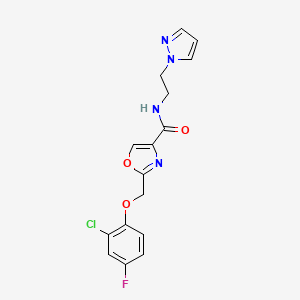 2-[(2-chloro-4-fluorophenoxy)methyl]-N-[2-(1H-pyrazol-1-yl)ethyl]-1,3-oxazole-4-carboxamide