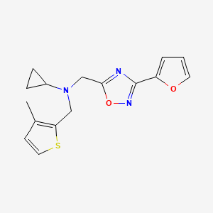 N-{[3-(2-furyl)-1,2,4-oxadiazol-5-yl]methyl}-N-[(3-methyl-2-thienyl)methyl]cyclopropanamine