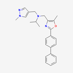 N-{[2-(4-biphenylyl)-5-methyl-1,3-oxazol-4-yl]methyl}-N-[(1-methyl-1H-pyrazol-4-yl)methyl]-2-propanamine