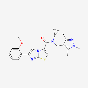 N-cyclopropyl-6-(2-methoxyphenyl)-N-[(1,3,5-trimethyl-1H-pyrazol-4-yl)methyl]imidazo[2,1-b][1,3]thiazole-3-carboxamide