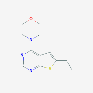molecular formula C12H15N3OS B378838 6-Ethyl-4-(4-morpholinyl)thieno[2,3-d]pyrimidine 