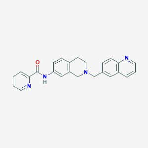 molecular formula C25H22N4O B3788388 N-[2-(quinolin-6-ylmethyl)-3,4-dihydro-1H-isoquinolin-7-yl]pyridine-2-carboxamide 