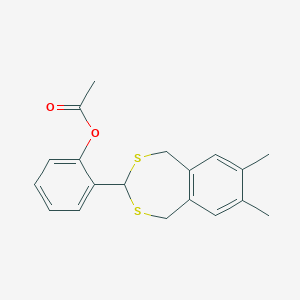 molecular formula C19H20O2S2 B378840 2-(7,8-Dimethyl-1,5-dihydro-2,4-benzodithiepin-3-yl)phenyl acetate 