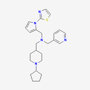 1-(1-cyclopentyl-4-piperidinyl)-N-(3-pyridinylmethyl)-N-{[1-(1,3-thiazol-2-yl)-1H-pyrrol-2-yl]methyl}methanamine