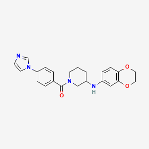 molecular formula C23H24N4O3 B3788412 N-(2,3-dihydro-1,4-benzodioxin-6-yl)-1-[4-(1H-imidazol-1-yl)benzoyl]-3-piperidinamine 