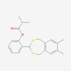 molecular formula C21H24O2S2 B378842 2-(7,8-Dimethyl-1,5-dihydro-2,4-benzodithiepin-3-yl)phenyl 2-methylpropanoate 