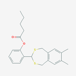 molecular formula C22H26O2S2 B378843 2-(7,8-Dimethyl-1,5-dihydro-2,4-benzodithiepin-3-yl)phenyl pentanoate 