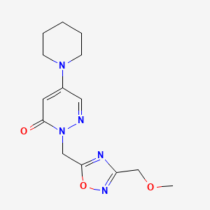 2-[[3-(Methoxymethyl)-1,2,4-oxadiazol-5-yl]methyl]-5-piperidin-1-ylpyridazin-3-one