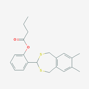 molecular formula C21H24O2S2 B378844 2-(7,8-Dimethyl-1,5-dihydro-2,4-benzodithiepin-3-yl)phenyl butyrate 