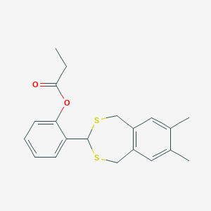 molecular formula C20H22O2S2 B378845 2-(7,8-Dimethyl-1,5-dihydro-2,4-benzodithiepin-3-yl)phenyl propionate 