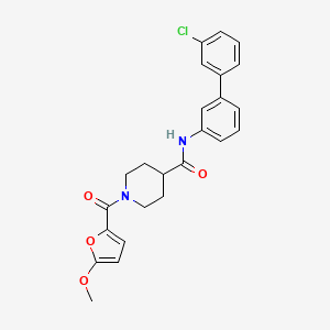 molecular formula C24H23ClN2O4 B3788450 N-(3'-chloro-3-biphenylyl)-1-(5-methoxy-2-furoyl)-4-piperidinecarboxamide 