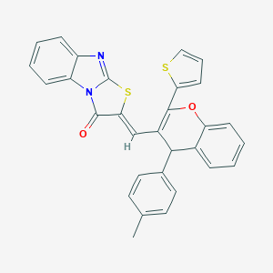 molecular formula C30H20N2O2S2 B378848 2-{[4-(4-methylphenyl)-2-(2-thienyl)-4H-chromen-3-yl]methylene}[1,3]thiazolo[3,2-a]benzimidazol-3(2H)-one CAS No. 332164-77-9