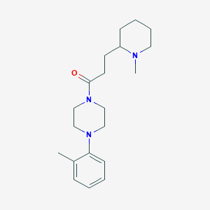 molecular formula C20H31N3O B3788483 1-(2-methylphenyl)-4-[3-(1-methylpiperidin-2-yl)propanoyl]piperazine 