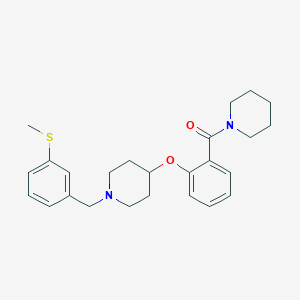 [2-[1-[(3-Methylsulfanylphenyl)methyl]piperidin-4-yl]oxyphenyl]-piperidin-1-ylmethanone