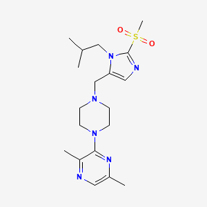 2,5-Dimethyl-3-[4-[[3-(2-methylpropyl)-2-methylsulfonylimidazol-4-yl]methyl]piperazin-1-yl]pyrazine