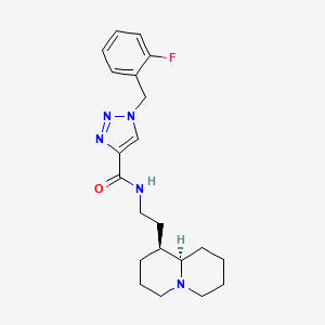 molecular formula C21H28FN5O B3788523 1-(2-fluorobenzyl)-N-{2-[(1S,9aR)-octahydro-2H-quinolizin-1-yl]ethyl}-1H-1,2,3-triazole-4-carboxamide 