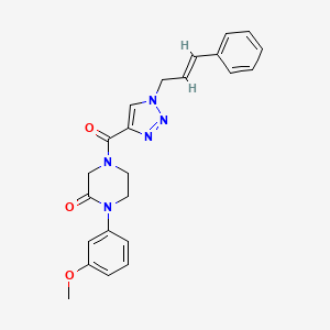 molecular formula C23H23N5O3 B3788527 1-(3-methoxyphenyl)-4-({1-[(2E)-3-phenyl-2-propen-1-yl]-1H-1,2,3-triazol-4-yl}carbonyl)-2-piperazinone 