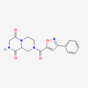 molecular formula C17H16N4O4 B3788535 8-[(3-phenylisoxazol-5-yl)carbonyl]tetrahydro-2H-pyrazino[1,2-a]pyrazine-1,4(3H,6H)-dione 