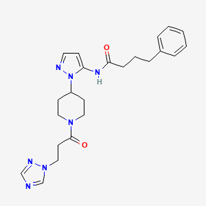 4-phenyl-N-(1-{1-[3-(1H-1,2,4-triazol-1-yl)propanoyl]-4-piperidinyl}-1H-pyrazol-5-yl)butanamide