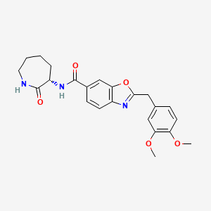 molecular formula C23H25N3O5 B3788579 2-(3,4-dimethoxybenzyl)-N-[(3S)-2-oxo-3-azepanyl]-1,3-benzoxazole-6-carboxamide 