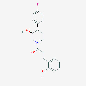 molecular formula C21H24FNO3 B3788636 1-[(3S,4S)-4-(4-fluorophenyl)-3-hydroxypiperidin-1-yl]-3-(2-methoxyphenyl)propan-1-one 