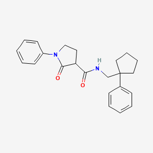 2-oxo-1-phenyl-N-[(1-phenylcyclopentyl)methyl]pyrrolidine-3-carboxamide