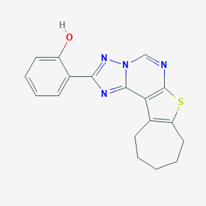 2-(9,10,11,12-tetrahydro-8H-cyclohepta[4,5]thieno[3,2-e][1,2,4]triazolo[1,5-c]pyrimidin-1-ium-2-yl)phenolate